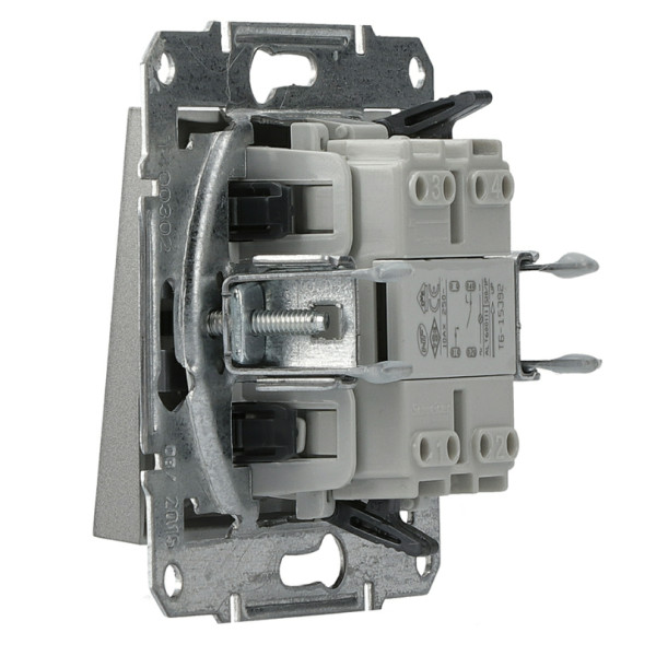 Вимикач із підсвічуванням без рамки сталь Asfora, EPH1400162 - фото №4