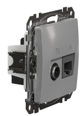 Кінцева TV-розетка Schneider Electric Sedna Design & Elements+ RJ45 кат. 6 UTP алюміній SDD113469T - фото №1