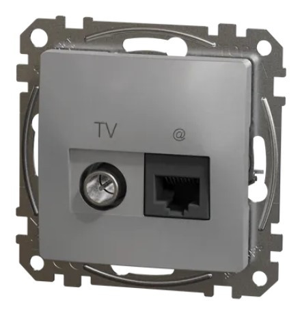 Кінцева TV-розетка Schneider Electric Sedna Design & Elements+ RJ45 кат. 6 UTP алюміній SDD113469T - фото №4