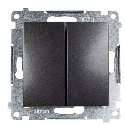 Подвійний вимикач Kontakt Simon Simon 54 Premium DW5.01/48 (антрацит)