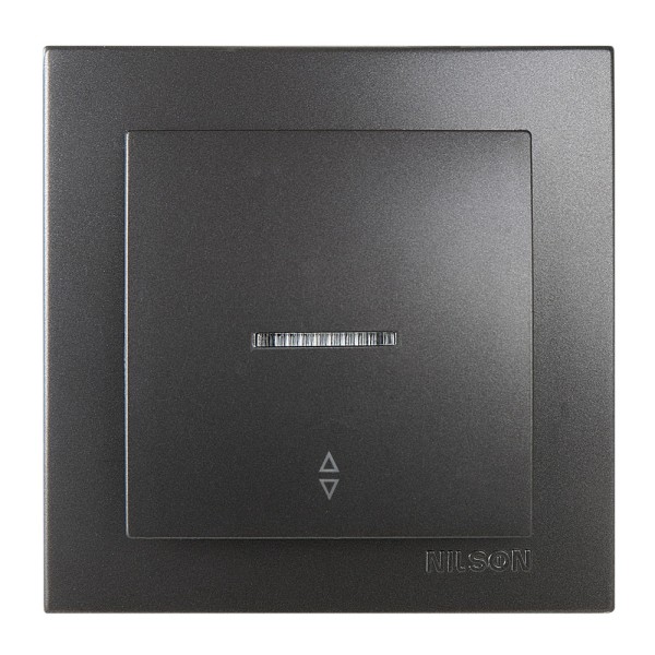 Вимикач Nilson Touran антрацит 1кл прохідний з підсвіткою ( 24161008 )