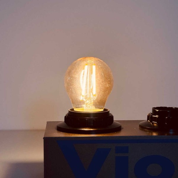 Лампа LED FILAMENT G45 2W E27 2200K VIOLUX ( 832082 ) - фото №2