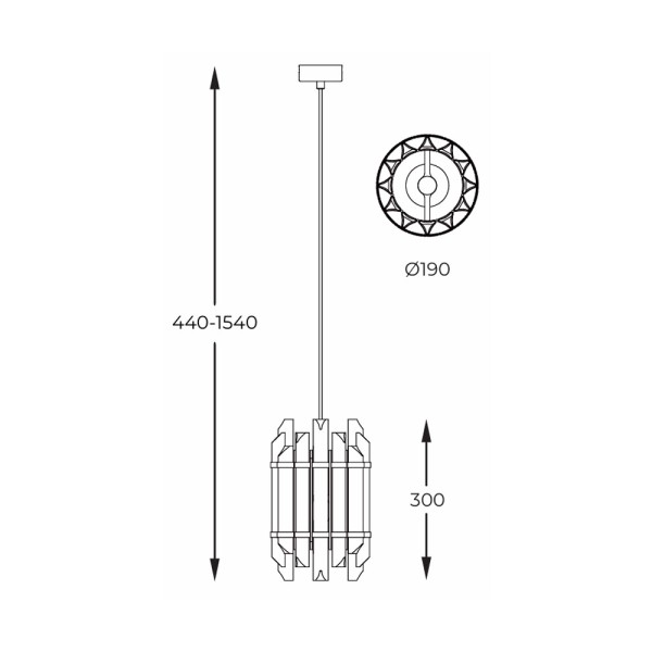 Підвісний світильник, люстра Zuma Line 5905316618978 Alexandria E14 1x40W IP20 - фото №3