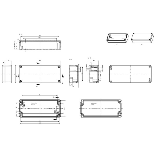 Пустая металлическая распределительная коробка Spelsberg AL 1506-3 (sp15000401) IP66 - фото №1