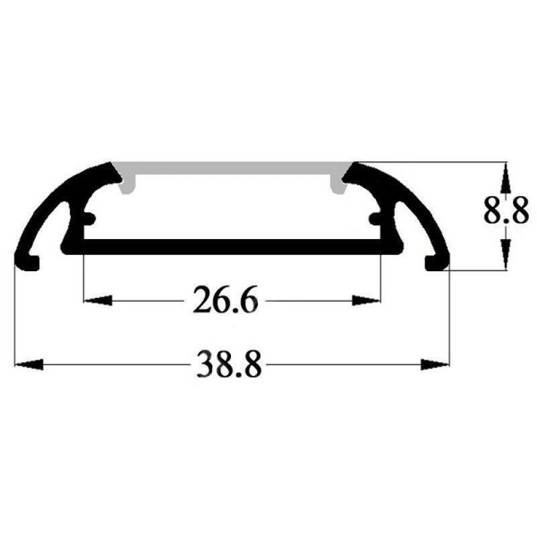 LED-профіль алюмінієвий, 2 метра (ЛП8) - фото №1
