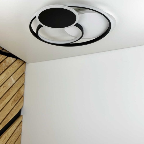 Світильник LED smart SPINER+пульт 100W чорний круг Violux ( 220515 )