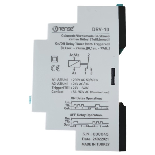Регулируемый цифровой таймер задержки включения и выключения Tense DRV-10 0,1 сек – 99 минут с триггером - фото №1