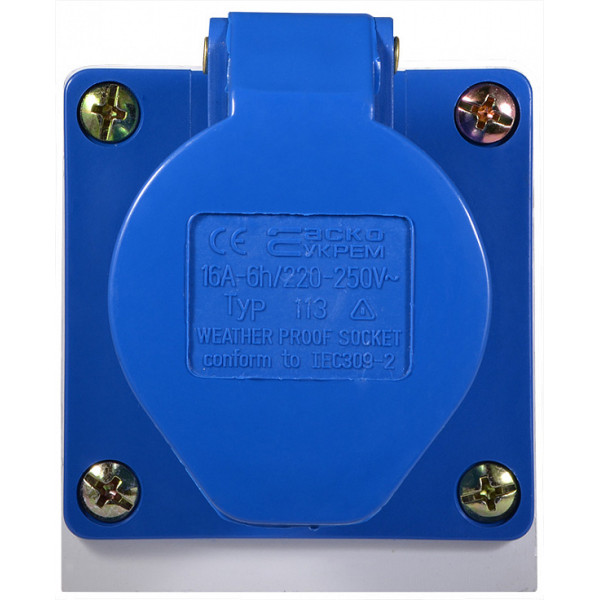 Силовой разъем Аско-Укрем ГC 2Р+РЕ 16А/3 (113) (A0080040001) - фото №1