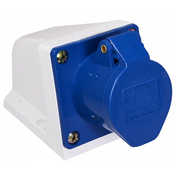 Силовой разъем Аско-Укрем ГC 2Р+РЕ 16А/3 (113) (A0080040001) - фото №2