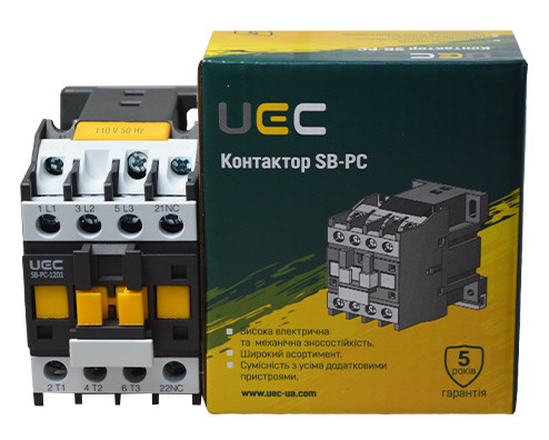 Контактор UEC SB-РC-012 12А 110В/АС3 1NC (PC1-SB-012-110-01) - фото №1
