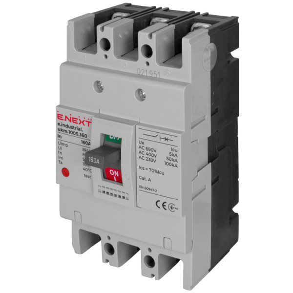 Силовой автоматический выключатель E.Next e.industrial.ukm.100S.160 3р 160А (i0010034)