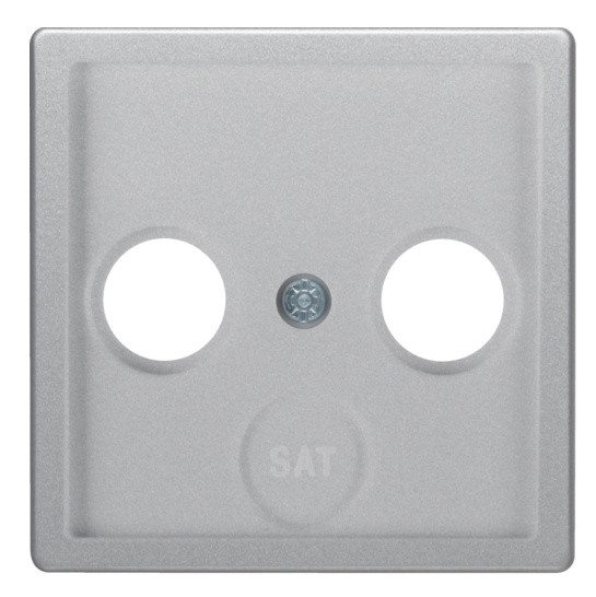 Накладка для антенной розетки 2/3 отверстия алюминий Berker Q.х