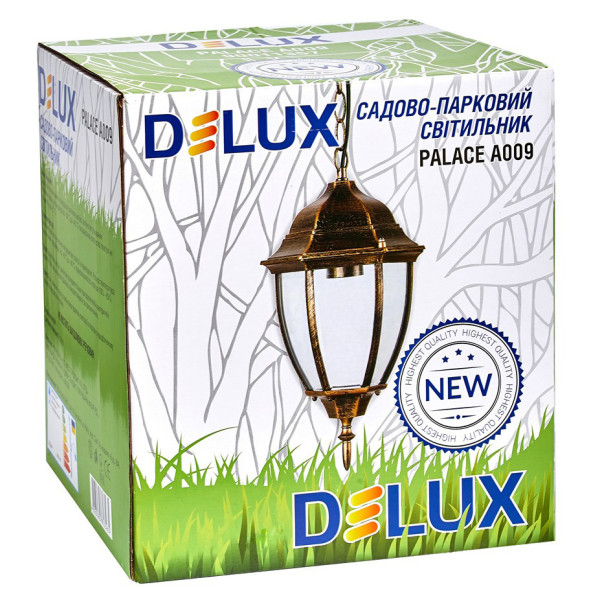 Світильник вуличний Delux Palace A009 60Вт Е27 чорне золото - фото №2