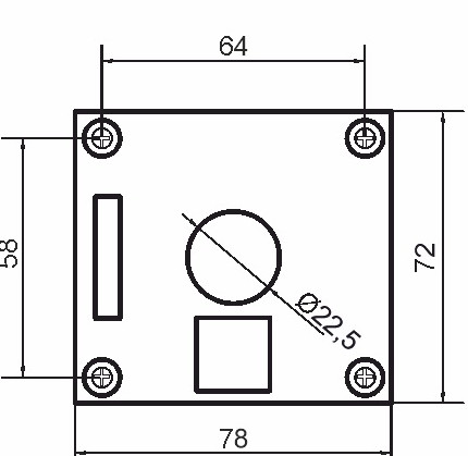 Одномісний пост керування Promfactor FP4-BOX1W5 з металевою кнопкою-грибком "STOP" - фото №2