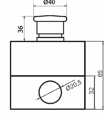 Одномісний пост керування Promfactor FP4-BOX1W5 з металевою кнопкою-грибком "STOP" - фото №3