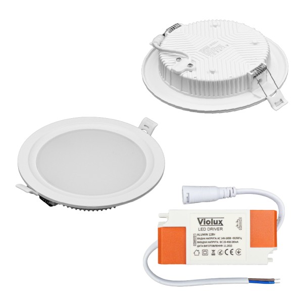 Світильник LED даунлайт Violux ALUMIN 12W 4200K круг IP20 ( 120170 ) - фото №7