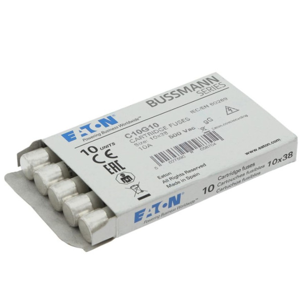 Плавкий предохранитель Eaton Moeller Cylindrical fuse 10x38 10A GG 500V AC - фото №2