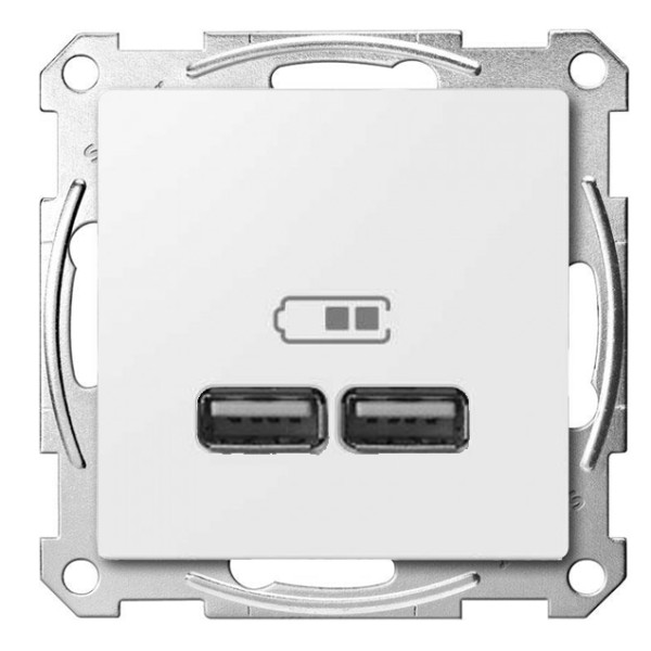 USB-накладка розетки Schneider Electric Merten System M MTN4367-0319 (полярно білий) - фото №1