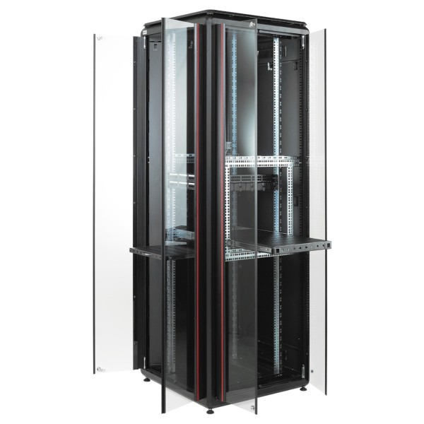 Шафа Mirsan MR.GTV42U68DE.01 GTV 19" 42U 600x800 (чорна) RAL 9005 - фото №1