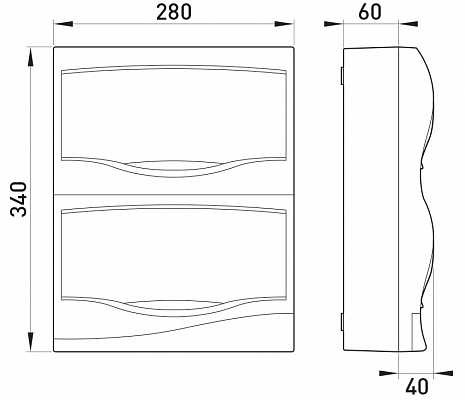 Корпус пластиковый E.Next e.plbox.stand.n.24mU 24-модульный навесной (s0290011u) - фото №1