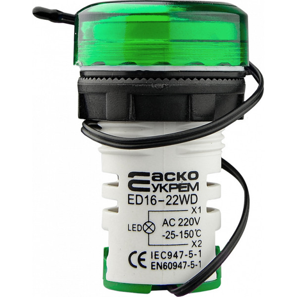Цифровий вимірювач температури Аско-Укрем ED16-22WD -25°С-150°C зелений (A0190010046) - фото №3