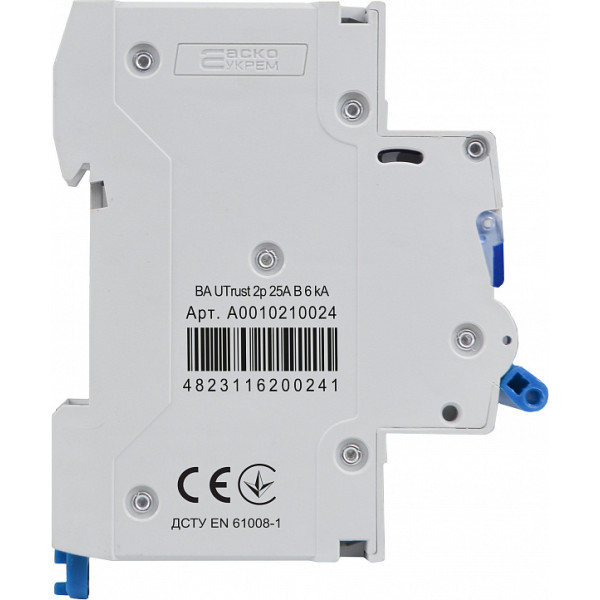 Автоматический выключатель Аско-Укрем UTrust 2р 25А B 6kА (A0010210024) - фото №2