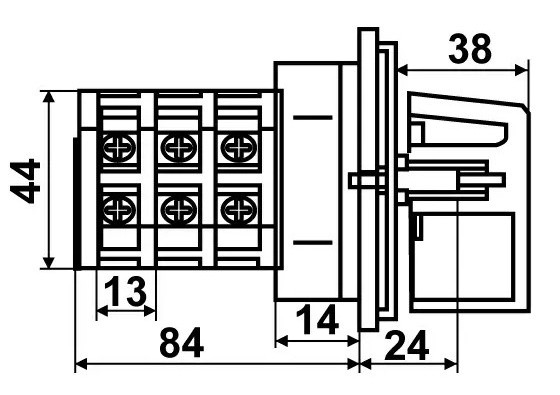 Пакетный переключатель Аско-Укрем ПКП Е9 2.843 A0110010006 (0-1-2-3 выбор фазы) - фото №3