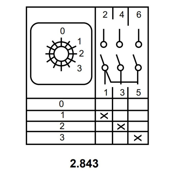 Пакетный переключатель Аско-Укрем ПКП Е9 2.843 A0110010006 (0-1-2-3 выбор фазы) - фото №5
