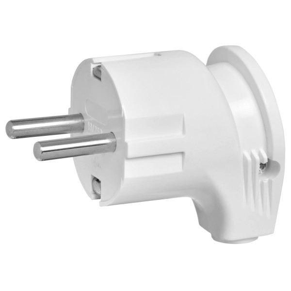 Кутова вилка Delux (90015496) CT24 16А 3500Вт із заземленням (біла)