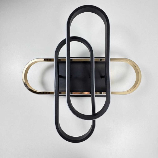 Светильник LED smart DIOR+пульт 90W 3000-5000K IP20 квадрат черный + золото Violux ( 220915 ) - фото №1