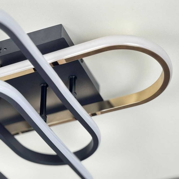 Светильник LED smart DIOR+пульт 90W 3000-5000K IP20 квадрат черный + золото Violux ( 220915 ) - фото №3