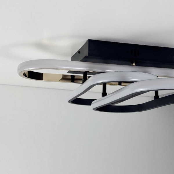 Светильник LED smart DIOR+пульт 90W 3000-5000K IP20 квадрат черный + золото Violux ( 220915 ) - фото №4