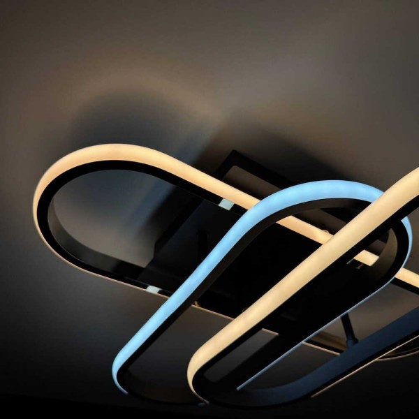 Светильник LED smart DIOR+пульт 90W 3000-5000K IP20 квадрат черный + золото Violux ( 220915 ) - фото №5