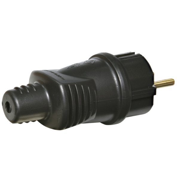 Вилка угловая ETI PKB-ST 2Р+РЕ каучук IP44 черная (4481002) - фото №1