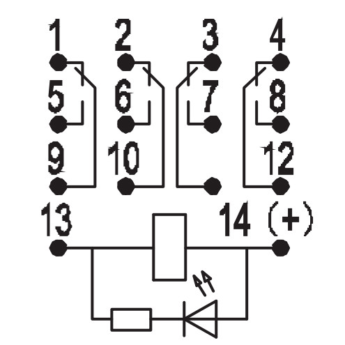 Електромеханічне реле NOARK Ex9JM4L03 3А 220В AC 4 контакти (110325) - фото №2
