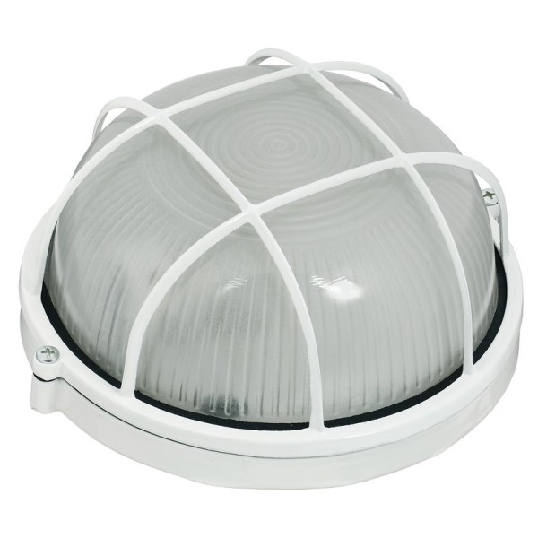 Круглий світильник TNSy НПП1302-60W-E27-IP65 з решіткою білий (TNSy5000571)