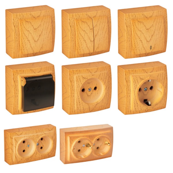 Вимикач Nilson Themis дуб 2кл ( 26251003 ) - фото №4