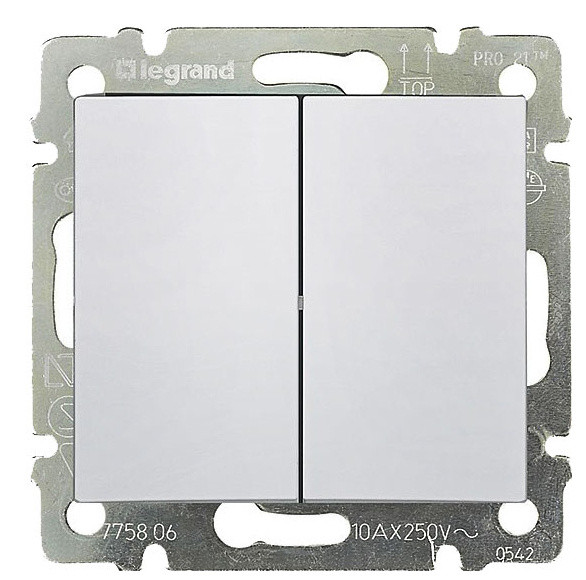 Механизм проходного 2-кл. выключателя Valena белый