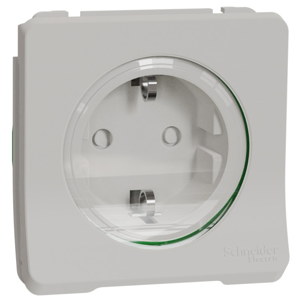Розетка Schneider Electric MUR39134 с з/к и шторками IP55 (белая)