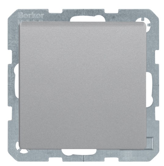 Розетка Berker Qx 47516084 із захистом контактів із заземленням та з кришкою (алюміній)