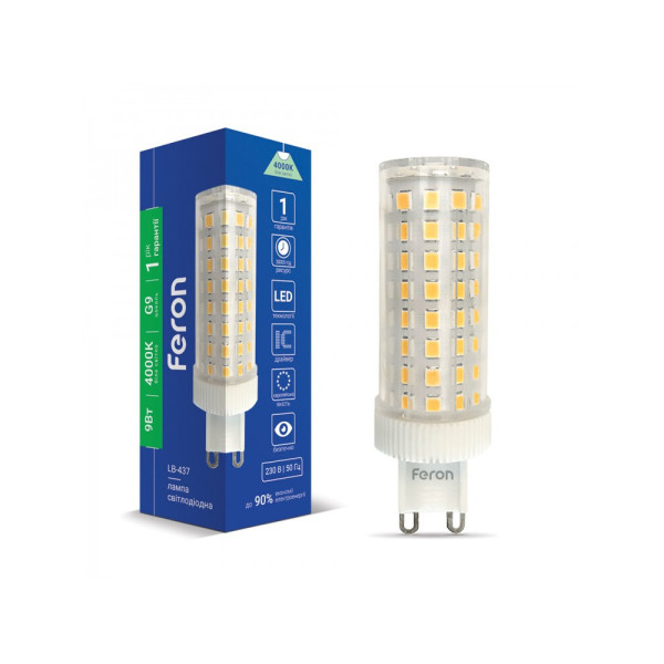 Светодиодная лампочка Feron LB-437 Bulb G9 9W 4000K 950Lm IP20