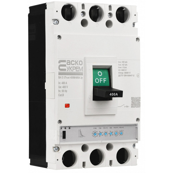 Силовой автоматический выключатель Аско-Укрем UTrust 400M/400А 3P (A0010260005)