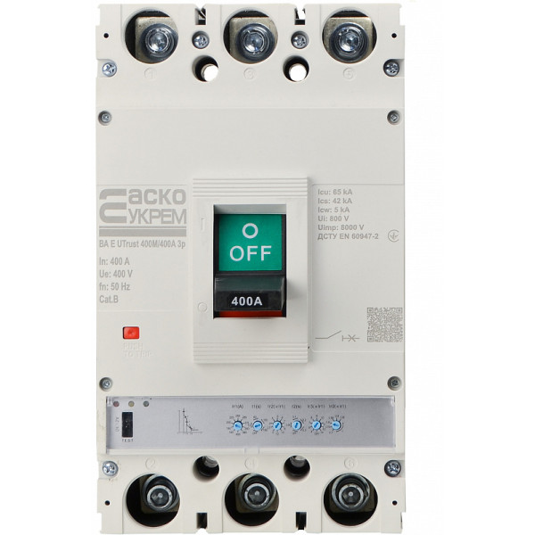 Силовой автоматический выключатель Аско-Укрем UTrust 400M/400А 3P (A0010260005) - фото №2