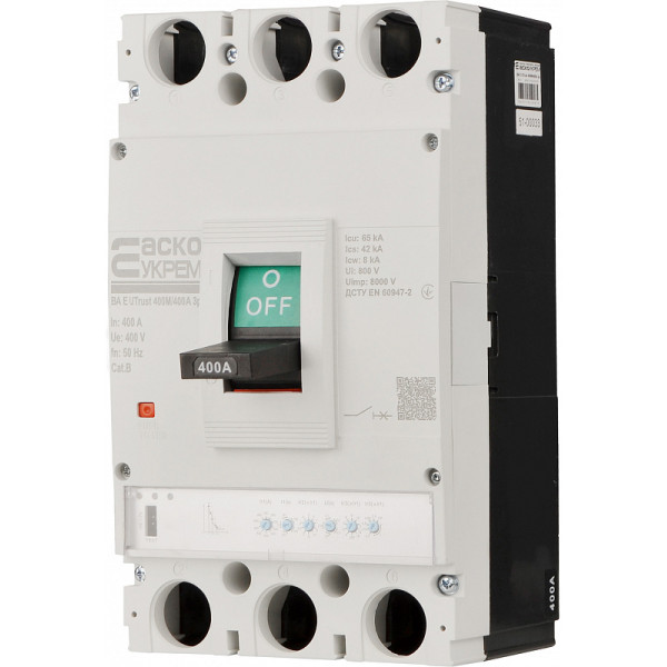 Силовой автоматический выключатель Аско-Укрем UTrust 400M/400А 3P (A0010260005) - фото №3