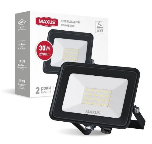 Прожектор Maxus FL-04 30Вт 5000K (1-MFL-04-3050) - фото №1