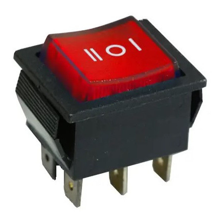 Перекидной переключатель TNSy KCD2-203N R/B с подсветкой красный (TNSy5500791)