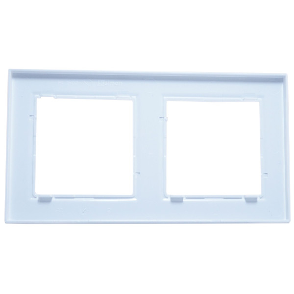 Рамка двойная горизонтальная Simon 10 белая - фото №2
