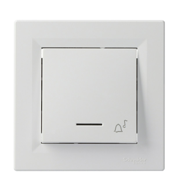 Выключатель кнопочный «Звонок» белый Asfora, EPH1700121