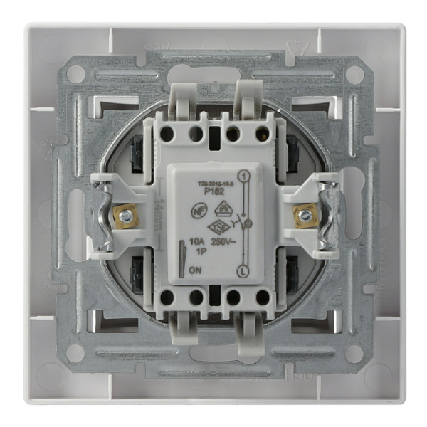 Выключатель кнопочный «Звонок» белый Asfora, EPH1700121 - фото №4