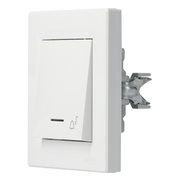 Выключатель кнопочный «Звонок» белый Asfora, EPH1700121 - фото №5